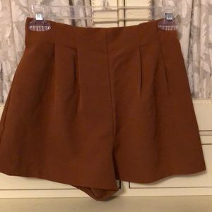 Brown High Waisted Shorts